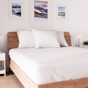 Soleil d'ocre , Jersey Fitted Sheet, Cotton, White, 140 x 190 cm Soleil d'ocre , Jersey Fitted Sheet, Cotton, White, 140 x 190 cm