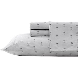 Tommy Bahama Queen Sheet Set, Cotton Percale Bedding Set, Crisp & Cool, Stylish Home Decor (Kew Palms Grey, Queen) Tommy Bahama Queen Sheet Set, Cotton Percale Bedding Set, Crisp & Cool, Stylish Home Decor (Kew Palms Grey, Queen)