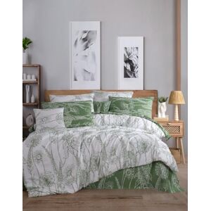 Nuit Des Rêves Ranforce Single XL Quilt Cover Set, 100% Cotton, 155 x 200 cm Duvet & 80 x 80 cm Pillow Case, White & Green, Soft, Durable, Perfect for Cosy Bedrooms Nuit Des Rêves Ranforce Single XL Quilt Cover Set, 100% Cotton, 155 x 200 cm Duvet & 80 x 80 cm Pillow Case, White & Green, Soft, Durable, Perfect for Cosy Bedrooms