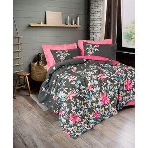 Nuit Des Rêves Ranforce Single XXL Quilt Cover Set (Pink) 100% Cotton, 155 x 220 cm Duvet & 80 x 80 cm Pillow Case, Reactive Print, Machine Washable, Button Closure Nuit Des Rêves Ranforce Single XXL Quilt Cover Set (Pink) 100% Cotton, 155 x 220 cm Duvet & 80 x 80 cm Pillow Case, Reactive Print, Machine Washable, Button Closure