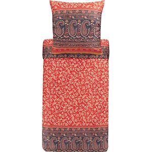 Bassetti Como R1 9323945 Bed Linen Set Cotton Mako Satin in Red 2-Piece with Zip Closure 135 x 200 cm / 80 x 80 cm