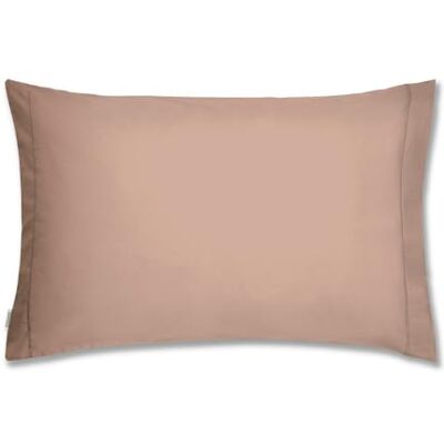 Bianca Plain Dyed Rose Tan Pillow Case 50x70 (2) Bianca Plain Dyed Rose Tan Pillow Case 50x70 (2)
