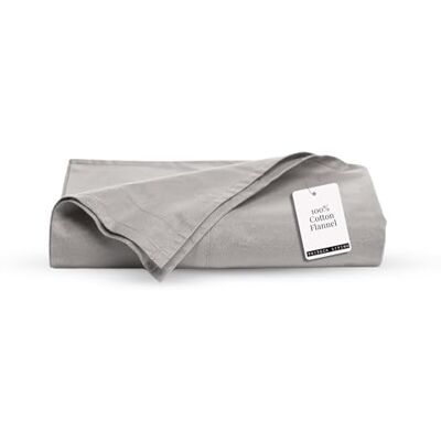 Tribeca Living King Luxury Solid Flannel Generous Size Flat Sheet, Platinum Tribeca Living King Luxury Solid Flannel Generous Size Flat Sheet, Platinum