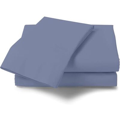 GC GAVENO CAVAILIA Non Iron Plain Dyed Percale Flat, Soft Polycotton Sheets, 180 Thread Count Easy Care Bedding, Blue, King GC GAVENO CAVAILIA Non Iron Plain Dyed Percale Flat, Soft Polycotton Sheets, 180 Thread Count Easy Care Bedding, Blue, King