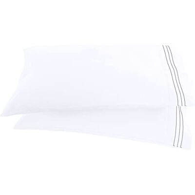 Elegant Comfort ® 1500 Thread Count CHAIN DESIGN Egyptian Quality Luxurious Silky Soft WRINKLE & FADE RESISTANT 2 pc Pillow Case and Colors, Queen White 20" by 30 Elegant Comfort ® 1500 Thread Count CHAIN DESIGN Egyptian Quality Luxurious Silky Soft WRINKLE & FADE RESISTANT 2 pc Pillow Case and Colors, Queen White 20" by 30