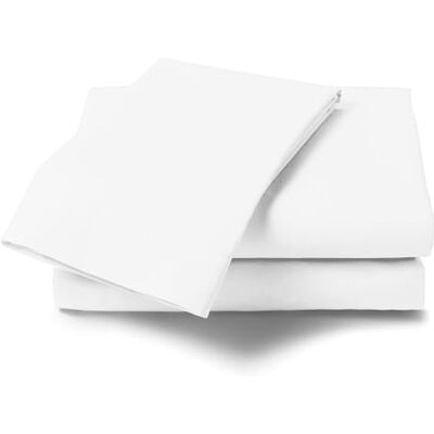 GC GAVENO CAVAILIA Non Iron Plain Dyed Percale Flat, Soft Polycotton Sheets, 180 Thread Count Easy Care Bedding, White, Single GC GAVENO CAVAILIA Non Iron Plain Dyed Percale Flat, Soft Polycotton Sheets, 180 Thread Count Easy Care Bedding, White, Single