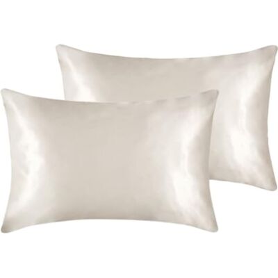 Kampala Hill 100% Mulberry Silk Pillowcase Pair For Hair and Skin White 2pc 50x75cm Kampala Hill 100% Mulberry Silk Pillowcase Pair For Hair and Skin White 2pc 50x75cm