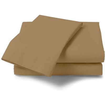 GC GAVENO CAVAILIA Non Iron Plain Dyed Percale Flat Sheet, Soft Polycotton Bed Sheets, 180 Thread Count Easy Care Bedding, Single, Mocha GC GAVENO CAVAILIA Non Iron Plain Dyed Percale Flat Sheet, Soft Polycotton Bed Sheets, 180 Thread Count Easy Care Bedding, Single, Mocha