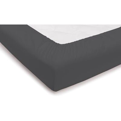 PENSIERI DELICATI Double Bed Sheet 180 x 200 cm, Plain Colour Fitted Sheet +30 Made in 100% Cotton, Made in Italy, Anthracite PENSIERI DELICATI Double Bed Sheet 180 x 200 cm, Plain Colour Fitted Sheet +30 Made in 100% Cotton, Made in Italy, Anthracite