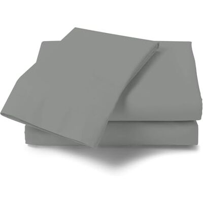 GC GAVENO CAVAILIA Non Iron Plain Dyed Percale Flat, Soft Polycotton Sheets, 180 Thread Count Easy Care Bedding, Charcoal, King GC GAVENO CAVAILIA Non Iron Plain Dyed Percale Flat, Soft Polycotton Sheets, 180 Thread Count Easy Care Bedding, Charcoal, King