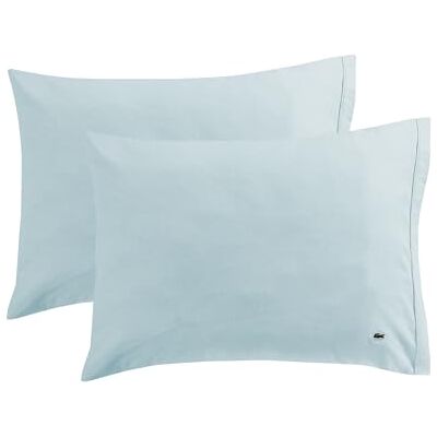 Lacoste 100% Cotton Percale 2-Piece Pair Pillowcase Set – Cool, Crisp, Matte, and Durable, Oeko-Tex Certified – Solid, Pale Aqua, King Lacoste 100% Cotton Percale 2-Piece Pair Pillowcase Set – Cool, Crisp, Matte, and Durable, Oeko-Tex Certified – Solid, Pale Aqua, King