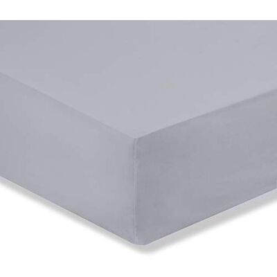 Bianca Fine Linens Bedroom 200 Thread Count Cotton Percale King Fitted Sheet 32cm Depth Grey Bianca Fine Linens Bedroom 200 Thread Count Cotton Percale King Fitted Sheet 32cm Depth Grey
