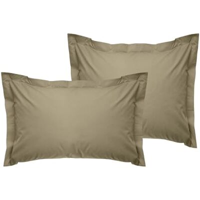 Nuit Des Rêves Luxurious Oxford Pillowcase Set (2 Pieces), 80 x 80 + 5 cm, 100% Cotton Ranforce, 155 Thread Count, Beige, Envelope Closure, Machine Washable at 30°C Nuit Des Rêves Luxurious Oxford Pillowcase Set (2 Pieces), 80 x 80 + 5 cm, 100% Cotton Ranforce, 155 Thread Count, Beige, Envelope Closure, Machine Washable at 30°C
