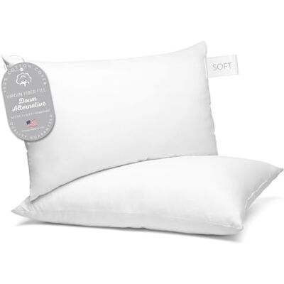Digital Decor Set of Two 100% Cotton Hotel Down-Alternative Made in USA Pillows Three Comfort Levels! (Silver, Standard) Digital Decor Set of Two 100% Cotton Hotel Down-Alternative Made in USA Pillows Three Comfort Levels! (Silver, Standard)