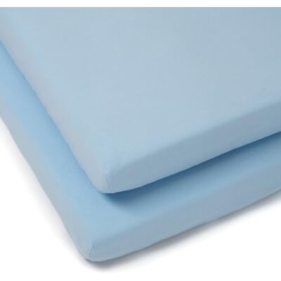 Clair De Lune - 2 Pack Fitted Cotton Cot Bed Sheets - Blue - 140x70 cm - cot bed sheet Clair De Lune - 2 Pack Fitted Cotton Cot Bed Sheets - Blue - 140x70 cm - cot bed sheet