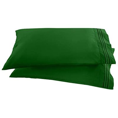 Elegant Comfort 1500 Thread Count Embroidered Egyptian Quality Luxurious Silky Soft WRINKLE & FADE RESISTANT 2-Piece Pillowcase, King/California King Hunter Green Elegant Comfort 1500 Thread Count Embroidered Egyptian Quality Luxurious Silky Soft WRINKLE & FADE RESISTANT 2-Piece Pillowcase, King/California King Hunter Green