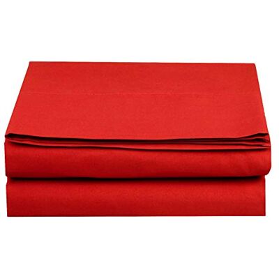 Elegant Comfort 1500 Thread Count Egyptian Quality Bedding Flat Sheet, Wrinkle-Free, Stain-Resistant, Microfiber, Red, Full Elegant Comfort 1500 Thread Count Egyptian Quality Bedding Flat Sheet, Wrinkle-Free, Stain-Resistant, Microfiber, Red, Full