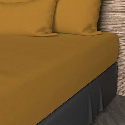 Soleil d'ocre Cotton Bed Sheet 140x190cm Mustard - Bed Sheet Soleil d'ocre Cotton Bed Sheet 140x190cm Mustard - Bed Sheet