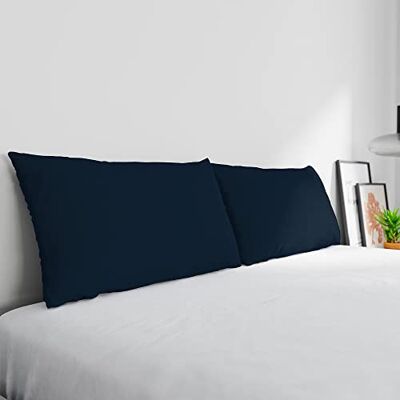 Italian Bed Linen Max Color Pair of Pillowcases 100% Cotton, Made in Italy, Pillowcase Size 50 x 80 cm with Inner Flap, Solid Colour – Dark Blue Italian Bed Linen Max Color Pair of Pillowcases 100% Cotton, Made in Italy, Pillowcase Size 50 x 80 cm with Inner Flap, Solid Colour – Dark Blue
