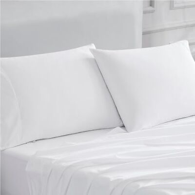 Linen Closet Luxury Cotton 400 Thread Count Ultimate Cotton Percale King Pillowcases, Set of 2, Arctic White Linen Closet Luxury Cotton 400 Thread Count Ultimate Cotton Percale King Pillowcases, Set of 2, Arctic White