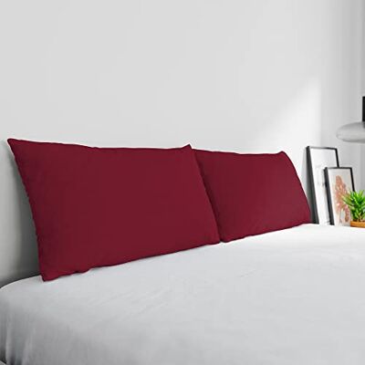 Italian Bed Linen Max Color Pair of Pillowcases 100% Cotton, Made in Italy, Pillowcase Size 50 x 80 cm with Inner Flap, Plain Colour Burgundy Italian Bed Linen Max Color Pair of Pillowcases 100% Cotton, Made in Italy, Pillowcase Size 50 x 80 cm with Inner Flap, Plain Colour Burgundy