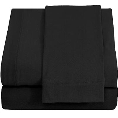 DESTINY CRESCENT BEDDING Twin XL Sheet Set Knit Jersey 100% Cotton Breathable & Cooling Sheets Dorm Room, Hospital & Split King Bed Sheets Comfy Sheets Deep Pockets Black Bed Sheets Twin XL Sheets DESTINY CRESCENT BEDDING Twin XL Sheet Set Knit Jersey 100% Cotton Breathable & Cooling Sheets Dorm Room, Hospital & Split King Bed Sheets Comfy Sheets Deep Pockets Black Bed Sheets Twin XL Sheets