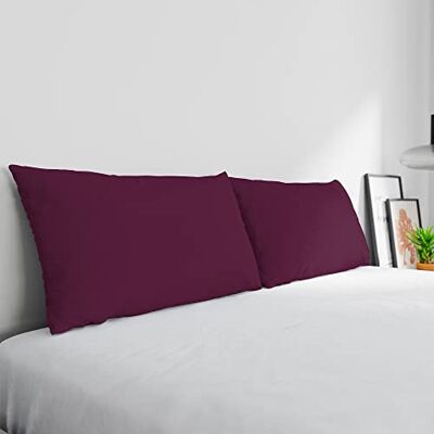 Italian Bed Linen Max Color Pair of Pillowcases 100% Cotton, Made in Italy, Pillowcase Size 50 x 80 cm with Inner Flap, Plain Colour – Plum Italian Bed Linen Max Color Pair of Pillowcases 100% Cotton, Made in Italy, Pillowcase Size 50 x 80 cm with Inner Flap, Plain Colour – Plum