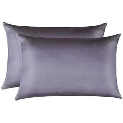 Jocoku 100% Mulberry Silk Pillowcases Set of 2 for Hair and Skin and Super Soft and Breathable Queen Size Nature Silk Pillowcases (Queen, Gray) Jocoku 100% Mulberry Silk Pillowcases Set of 2 for Hair and Skin and Super Soft and Breathable Queen Size Nature Silk Pillowcases (Queen, Gray)