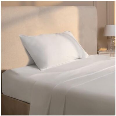 Dreamzie Bed Linen 90 x 190 cm – 3 Piece Microfibre – Fitted Sheet 90 x 190 cm – Single Flat Sheet 70 x 260 cm – 1 Pillowcase 50 x 80 cm – Oeko Tex Certified – White Dreamzie Bed Linen 90 x 190 cm – 3 Piece Microfibre – Fitted Sheet 90 x 190 cm – Single Flat Sheet 70 x 260 cm – 1 Pillowcase 50 x 80 cm – Oeko Tex Certified – White