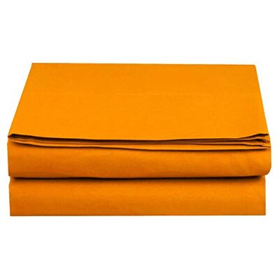 Elegant Comfort Bedding Flat Sheet, Wrinkle-Free, Stain-Resistant, Microfiber, Orange, Queen Elegant Comfort Bedding Flat Sheet, Wrinkle-Free, Stain-Resistant, Microfiber, Orange, Queen