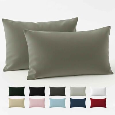Dreamzie Pillow Cover 50 x 70 Reinforced Cotton (Pack of 2) Light Grey Tight Fabric 57 Threads/cm² Pillowcase 50 x 70 Oeko Tex Certification Dreamzie Pillow Cover 50 x 70 Reinforced Cotton (Pack of 2) Light Grey Tight Fabric 57 Threads/cm² Pillowcase 50 x 70 Oeko Tex Certification