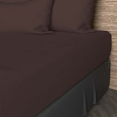 SH0P&CITY Cotton Fitted Sheet 57 Threads 140x190cm Brown - Soft & Flexible SH0P&CITY Cotton Fitted Sheet 57 Threads 140x190cm Brown - Soft & Flexible