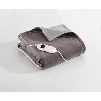 Daewoo Dreamz Heated Throw Blanket, 10 Hour Timer, 9 Heat Settings, Machine Washable, Detachable Controller, Soft Flannel Fur Fleece, Full Customizability And Comfort In A Luxurious Grey Two Tone Daewoo Dreamz Heated Throw Blanket, 10 Hour Timer, 9 Heat Settings, Machine Washable, Detachable Controller, Soft Flannel Fur Fleece, Full Customizability And Comfort In A Luxurious Grey Two Tone