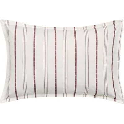 ESSIX , Printed Cotton Percale Pillowcase 50 x 75 cm Ecru ESSIX , Printed Cotton Percale Pillowcase 50 x 75 cm Ecru