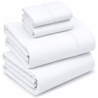 Ruvanti 100% Cotton Sheets Crispy Cooling Percale Sheets for Queen Size Bed, Breathable & Durable Queen Sheet Set, 16 Inches Deep Pocket Bed Sheets, Briliant White, 4 Pieces Ruvanti 100% Cotton Sheets Crispy Cooling Percale Sheets for Queen Size Bed, Breathable & Durable Queen Sheet Set, 16 Inches Deep Pocket Bed Sheets, Briliant White, 4 Pieces