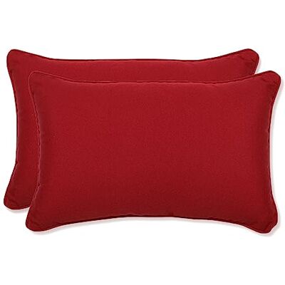 Pillow Perfect Decorative Red Solid Toss Pillows, Rectangle, 2-Pack Pillow Perfect Decorative Red Solid Toss Pillows, Rectangle, 2-Pack