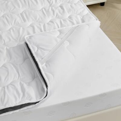Good Nite Small Double Mattress Topper Polyester HollowFiber with Elasticated Corner Straps Mattress Cover Pad 6cm Thick (120 x 190 x 6cm) Good Nite Small Double Mattress Topper Polyester HollowFiber with Elasticated Corner Straps Mattress Cover Pad 6cm Thick (120 x 190 x 6cm)