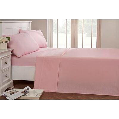 Rapport Home Rapport Easycare Non-Iron Flat Sheet, Polyester-Cotton, Pink, Double, 254 x 228 x 1 cm Rapport Home Rapport Easycare Non-Iron Flat Sheet, Polyester-Cotton, Pink, Double, 254 x 228 x 1 cm