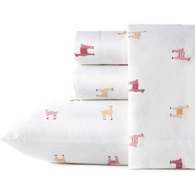 Poppy & Fritz Full Sheets, Cotton Percale Bedding Set, Crisp & Cool, Ideal Bedding Set (Miss Llama, Full) Poppy & Fritz Full Sheets, Cotton Percale Bedding Set, Crisp & Cool, Ideal Bedding Set (Miss Llama, Full)