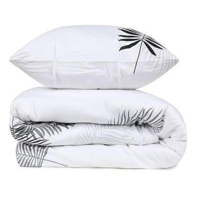 Nuit Des Rêves Ranforce Single XL Quilt Cover Set (155 x 200 cm), 100% Cotton, Grey & White, Machine Washable, 140 Thread Count, Button & Envelope Closure, Cosy & Stylish Bedding Nuit Des Rêves Ranforce Single XL Quilt Cover Set (155 x 200 cm), 100% Cotton, Grey & White, Machine Washable, 140 Thread Count, Button & Envelope Closure, Cosy & Stylish Bedding