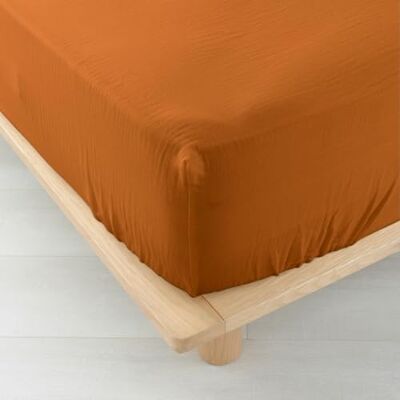 Douceur d'Intérieur , Fitted Sheet (140 x 190 cm) Angelia Caramel, Cotton Gauze Douceur d'Intérieur , Fitted Sheet (140 x 190 cm) Angelia Caramel, Cotton Gauze