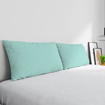 Italian Bed Linen Max Color Pair of Pillowcases 100% Cotton, Made in Italy, Pillowcase Size 50 x 80 cm with Inner Flap, Plain Colour – Aqua Green Italian Bed Linen Max Color Pair of Pillowcases 100% Cotton, Made in Italy, Pillowcase Size 50 x 80 cm with Inner Flap, Plain Colour – Aqua Green