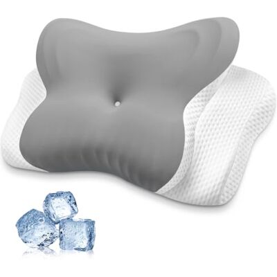 MISSCOZY Side Sleeper Pillow Ergonomic-Orthopedic Pillow for Neck Pain, Cervical Anti Snore Sleep Apnea, Washable Cover Side/Back/Stomach Sleepers, Butterfly Memory Foam(Grey) MISSCOZY Side Sleeper Pillow Ergonomic-Orthopedic Pillow for Neck Pain, Cervical Anti Snore Sleep Apnea, Washable Cover Side/Back/Stomach Sleepers, Butterfly Memory Foam(Grey)