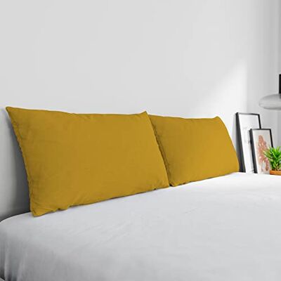 Italian Bed Linen Max Color Pair of Pillowcases 100% Cotton, Made in Italy, Pillowcase Size 50 x 80 cm with Inner Flap, Solid Colour – Mustard Italian Bed Linen Max Color Pair of Pillowcases 100% Cotton, Made in Italy, Pillowcase Size 50 x 80 cm with Inner Flap, Solid Colour – Mustard