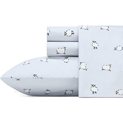 Poppy & Fritz Twin Sheets, Cotton Percale Bedding Set, Crisp & Cool, Lightweight Home Decor (Sheep, Twin) Poppy & Fritz Twin Sheets, Cotton Percale Bedding Set, Crisp & Cool, Lightweight Home Decor (Sheep, Twin)