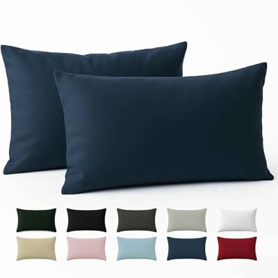 Dreamzie Pillow Cover 50 x 70 Reinforced Cotton (Pack of 2) Dark Blue Tight Fabric 57 Threads/cm² Pillowcase 50 x 70 Oeko Tex Certification Dreamzie Pillow Cover 50 x 70 Reinforced Cotton (Pack of 2) Dark Blue Tight Fabric 57 Threads/cm² Pillowcase 50 x 70 Oeko Tex Certification