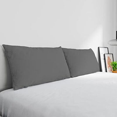 Italian Bed Linen Max Color Pair of Pillowcases 100% Cotton, Made in Italy, Pillowcase Size 50 x 80 cm with Inner Flap, Plain Colour Smoke Grey Italian Bed Linen Max Color Pair of Pillowcases 100% Cotton, Made in Italy, Pillowcase Size 50 x 80 cm with Inner Flap, Plain Colour Smoke Grey