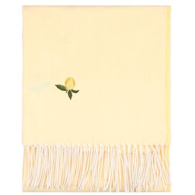 furn. Fruits Embroidered Throw – Lightweight Knitted Fringe Tasselled Blanket (Zesty Lemon – 130x180cm) furn. Fruits Embroidered Throw – Lightweight Knitted Fringe Tasselled Blanket (Zesty Lemon – 130x180cm)