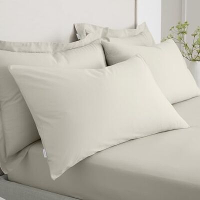 Bianca 200 Thread Count Cotton Percale Standard Pillowcase Pair Natural Bianca 200 Thread Count Cotton Percale Standard Pillowcase Pair Natural