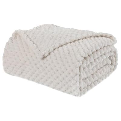 Sonive Jacquard Flannel Throw Blanket, Flannel Blanket 120x150cm White Lightweight Fluffy Single Bed Throw, Presents for Adults & Kids Sonive Jacquard Flannel Throw Blanket, Flannel Blanket 120x150cm White Lightweight Fluffy Single Bed Throw, Presents for Adults & Kids